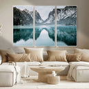 Mountain Lake Wall Art Canvas Print – Framed Toblacher See