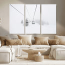 Ski Lift Wall Art Canvas Print – Snowy Alpine Landscape