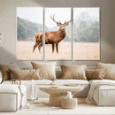 Vintage Wildlife Wall Art Canvas Print – Misty Landscape