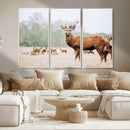 Rustic Deer Wall Art Canvas Print – Forest Woodland Stag
