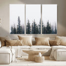 Foggy Forest Wall Art Canvas Print – Framed Misty Pines