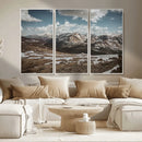 Mountain Landscape Wall Art Canvas Print – Framed Snowy