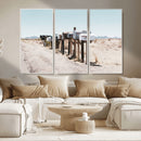 Desert Mailboxes Canvas Print – Framed Minimal Western