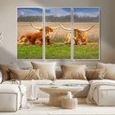 Texas Longhorn Pair Wall Art Canvas Print – Peaceful Rustic by MyGreatCanvas | Canvas Wall Art Prints | Photo Prints & Wall Decor