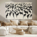 Wild Horse Stampede Wall Art Canvas Print – Monochrome by MyGreatCanvas | Canvas Wall Art Prints | Photo Prints & Wall Decor