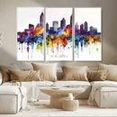 Atlanta Skyline Wall Art Canvas Print – Framed Colorful