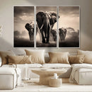 Elephant Family Wall Art Canvas Print, Framed Elephant Wall