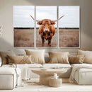 Longhorn Bull Wall Art Canvas Print – Framed Rustic by MyGreatCanvas | Canvas Wall Art Prints | Photo Prints & Wall Decor
