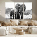 Elephant Family Africa Wall Art Canvas Print by MyGreatCanvas | Canvas Wall Art Prints | Photo Prints & Wall Decor