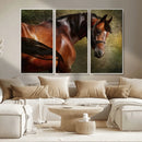 Majestic Brown Horse Wall Art Canvas Print – Framed