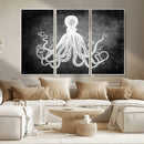 Black White Octopus Wall Art Canvas Print by MyGreatCanvas | Canvas Wall Art Prints | Photo Prints & Wall Decor