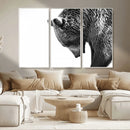 Black and White Grizzly 399 Bear Canvas Print Wall Art | by MyGreatCanvas | Canvas Wall Art Prints | Photo Prints & Wall Decor