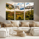 Half Dome Yosemite Canvas Wall Art – Majestic Triptych