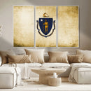 Massachusetts Flag Wall Art Canvas Print
