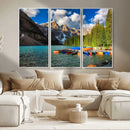 Moraine Lake 3-Panel Wall Art, Majestic Mountain and Lake by MyGreatCanvas | Canvas Wall Art Prints | Photo Prints & Wall Decor