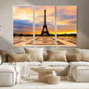 Paris Eiffel Tower Sunset Canvas Wall Art Print - Iconic