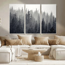 Misty Forest Canvas Wall Art – Monochrome Triptych Pine Tree by MyGreatCanvas | Canvas Wall Art Prints | Photo Prints & Wall Decor