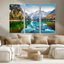 Spectacular autumn view of Braies Lake Wall Art Canvas Print by MyGreatCanvas | Canvas Wall Art Prints | Photo Prints & Wall Decor