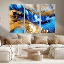 Blue Orange Marble Fluid Effect Canvas Wall Art Print by MyGreatCanvas | Canvas Wall Art Prints | Photo Prints & Wall Decor