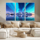 Northern Lights above Mountain Wall Art, Northern Lights