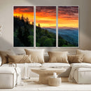 Forest Landscape Wall Art Sunset Canvas, Forest Sunset