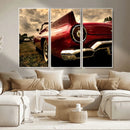 Red Classic Car Wall Art Canvas Print