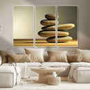 Fluvial Zen Stones Canvas Wall Art Print