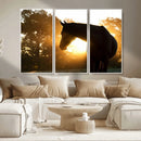 Horse at Sunset Wall Art Animal Canvas Print