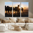 Horse Herd Wall Art Animal Canvas Print