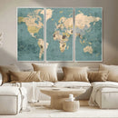 Classic World Map Canvas Print – Framed Vintage Map Wall by MyGreatCanvas | Canvas Wall Art Prints | Photo Prints & Wall Decor