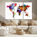 World Map Canvas Print – Detailed Map of the World Wall Art