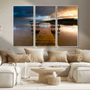 Serene Lake Pier at Sunset Canvas Print | Landscape Canvas