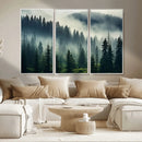 Captivating Misty Forest Wall Art Premium Canvas Print a