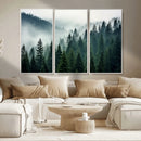 Captivating Misty Forest Wall Art Premium Canvas Print,