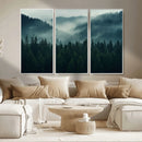 Captivating Misty Forest Wall Art Premium Canvas Print,