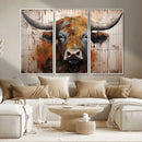 Scottish Highland Cow Cattle Art Print on Wood Style by MyGreatCanvas | Canvas Wall Art Prints | Photo Prints & Wall Decor
