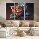 Abstract Rose Wall Art Canvas Print