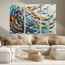 Modern Abstract Fish Shoal Wall Art Canvas Print, Colorful by MyGreatCanvas | Canvas Wall Art Prints | Photo Prints & Wall Decor