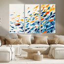Abstract Fish Shoal Wall Art Canvas Print, Colorful Fish