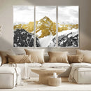 Gold Abstract Mountains Wall Art Print on Canvas, Nature