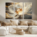 Gold Floral Wall Art Canvas Print, Framed Modern Flower Art by MyGreatCanvas | Canvas Wall Art Prints | Photo Prints & Wall Decor