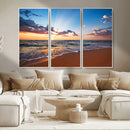 Golden Hour Beach Sunset Wall Art | Canvas Print | Ready to