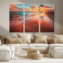 Sunset Beach Wall Art | Ocean Canvas Print | Coastal Wall