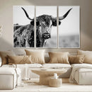Texas Highland Cow Longhorn Canvas Print - Rustic Farmhouse by MyGreatCanvas | Canvas Wall Art Prints | Photo Prints & Wall Decor