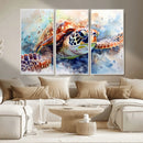 Watercolor Sea Turtle Wall Art Canvas Print - Vibrant Ocean