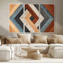 Geometric Wood Art Wall Decor Canvas Print, Rustic Wooden by MyGreatCanvas | Canvas Wall Art Prints | Photo Prints & Wall Decor