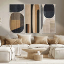 Abstract Minimalist Canvas Wall Art - Neutral Geometric