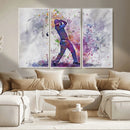Watercolor Golf Swing Wall Art Canvas Print | Vibrant