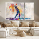 Watercolor Golf Swing Wall Art Canvas Print | Vibrant