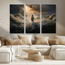 Jesus Walking on Water Wall Art Canvas Print - Religious